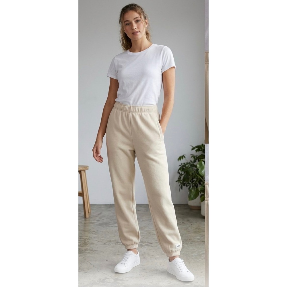 Offline by Aerie Cream High Waisted Fleece Joggers Sweatpants XS